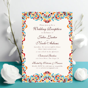 Whimsical Luxury Elfenbein Floral Hochzeitsempfang Einladung