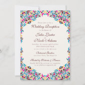 Whimsical Luxury Elfenbein Floral Hochzeitsempfang Einladung (Vorderseite)