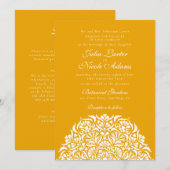 Whimsical Luxury Ivory Floral Style Border Wedding Einladung (Vorne/Hinten)