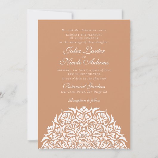 Whimsical Luxury Ivory Floral Style Border Wedding Einladung (Vorderseite)