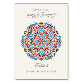 Whimsical Luxury Ivory Floral Style Border Wedding Tischnummer (Vorderseite)