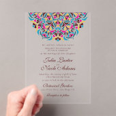 Whimsical Luxus Elfenbein Blumenstrauß Hochzeit Acryleinladungen (Insitu (Handheld))