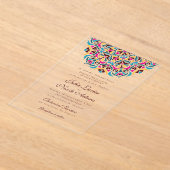 Whimsical Luxus Elfenbein Blumenstrauß Hochzeit Acryleinladungen (Ablage )