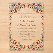 Whimsical Luxus Elfenbein Blumenstrauß Hochzeit Acryleinladungen (Vorderseite)