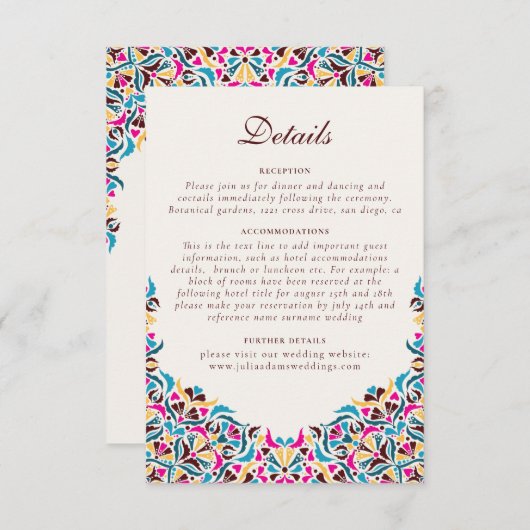 Whimsical Luxus Elfenbein Blumenstrauß Hochzeit Begleitkarte (Vorne/Hinten)