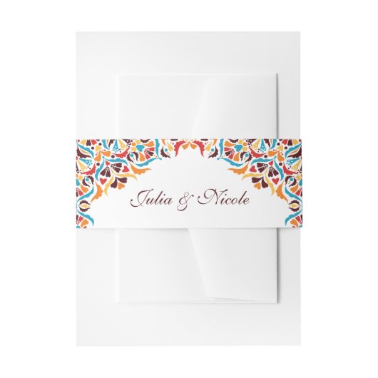 Whimsical Luxus Elfenbein Blumenstrauß Hochzeit Einladungsbanderole (Vorderseite Beispiel)