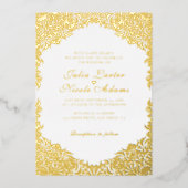 Whimsical Luxus Elfenbein Blumenstrauß Hochzeit Folieneinladung (Vorderseite)