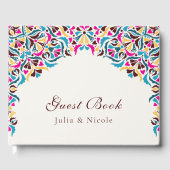 Whimsical Luxus Elfenbein Blumenstrauß Hochzeit Gästebuch (Vorderseite)