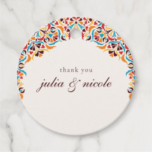 Whimsical Luxus Elfenbein Blumenstrauß Hochzeit Geschenkanhänger