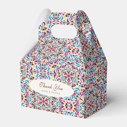 Whimsical Luxus Elfenbein Blumenstrauß Hochzeit Geschenkschachtel (Vorderseite)