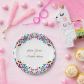 Whimsical Luxus Elfenbein Blumenstrauß Hochzeit Pappteller (Party)