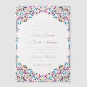 Whimsical Luxus Elfenbein Blumenstrauß Hochzeit Pergament Einladungen (Vorderseite)