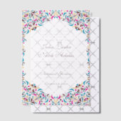 Whimsical Luxus Elfenbein Blumenstrauß Hochzeit Pergament Einladungen (Versetzt (Einladung))