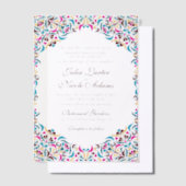 Whimsical Luxus Elfenbein Blumenstrauß Hochzeit Pergament Einladungen (Versetzt)