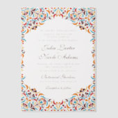 Whimsical Luxus Elfenbein Blumenstrauß Hochzeit Pergament Einladungen (Vorderseite)