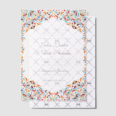 Whimsical Luxus Elfenbein Blumenstrauß Hochzeit Pergament Einladungen (Versetzt (Einladung))