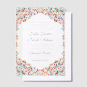 Whimsical Luxus Elfenbein Blumenstrauß Hochzeit Pergament Einladungen (Versetzt)