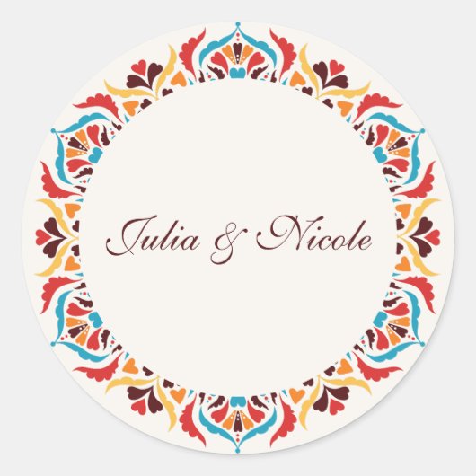 Whimsical Luxus Elfenbein Blumenstrauß Hochzeit Runder Aufkleber (Vorderseite)