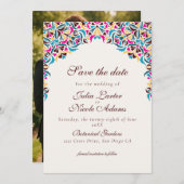 Whimsical Luxus Elfenbein Blumenstrauß Hochzeit Save The Date (Vorne/Hinten)