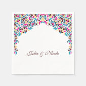 Whimsical Luxus Elfenbein Blumenstrauß Hochzeit Serviette (Vorderseite)