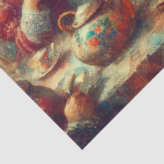 Whimsical Mad Hatter March Hare Tea Decoupage Seidenpapier (Ausschnitt)