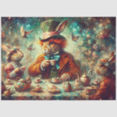 Whimsical Mad Hatter March Hare Tea Decoupage Seidenpapier (Vorderseite)