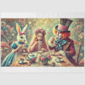 Whimsical Mad Tee Party in Wonderland Decoupage Seidenpapier (Vorderseite)