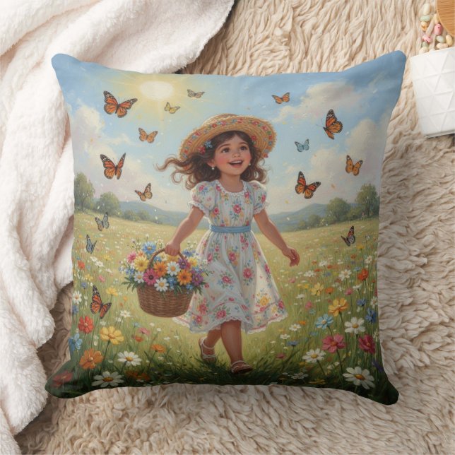 Whimsical Mädchen  Kissen (Decke)