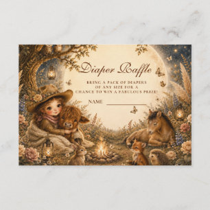Whimsical Mädchen Western Boho Windel-Raffle Begleitkarte