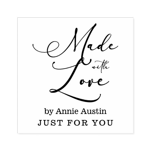 Whimsical Made with Liebe for Business Gummistempel (Prägung)