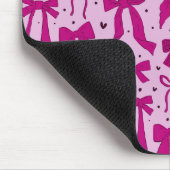 Whimsical Magenta Bows Pattern Mousepad (Ecke)