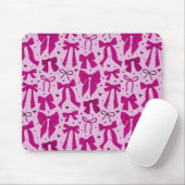 Whimsical Magenta Bows Pattern Mousepad (Mit Mouse)