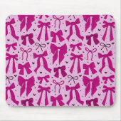 Whimsical Magenta Bows Pattern Mousepad (Vorne)