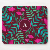 Whimsical magenta & green monogram mousepad (Vorne)
