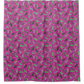 Whimsical Magenta Gurken Bunt Duschvorhang (Vorderseite)