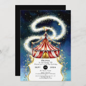 Whimsical Magic Circus Geburtstag Einladung (Vorne/Hinten)
