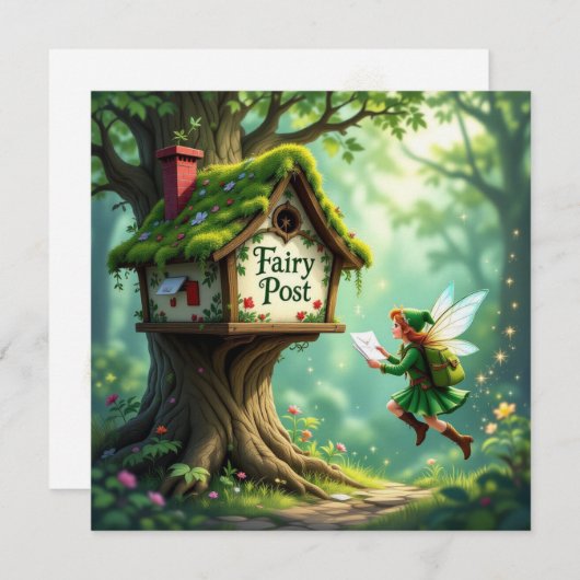 Whimsical Magic Fairy Post Child Party Einladung (Vorne/Hinten)