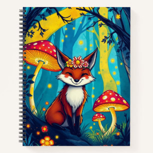 Whimsical Magic Forest Design/Niedlicher Fuchs Notizblock