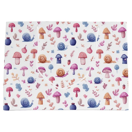 Whimsical Magic Garden Muster Große Geschenktasche Geschenktüte (Vorderseite)