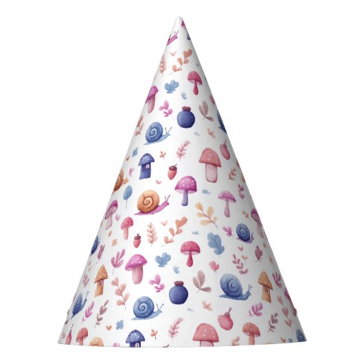 Whimsical Magic Garden Muster Party Hat Partyhütchen (Vorderseite)