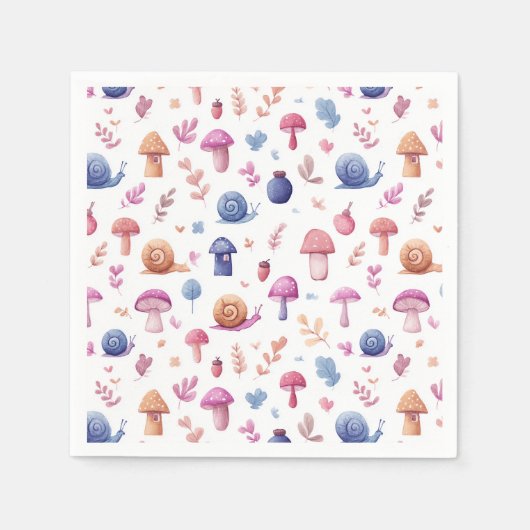Whimsical Magic Garden Pattern Napkins Serviette (Vorderseite)