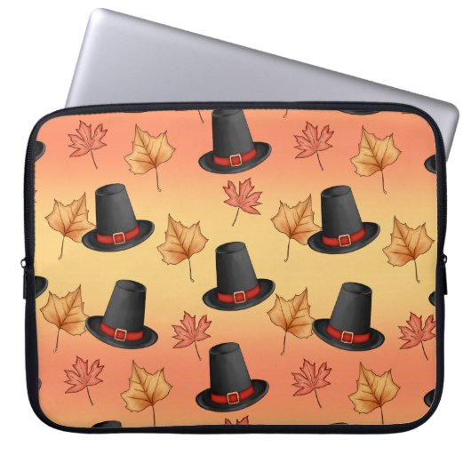 Whimsical Magic Hats mit Herbstleaven Laptopschutzhülle (Vorderseite)