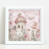 WHIMSICAL MAGIC MUSHROOM GARDEN POSTER