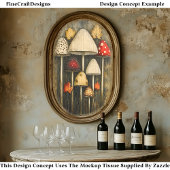 Whimsical Magic Mushrooms & Blätter AW9 Decoupage Seidenpapier