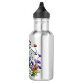 Whimsical Magic Mushrooms und Blume Edelstahlflasche (Rechts)