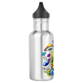 Whimsical Magic Mushrooms und Blume Edelstahlflasche (Links)