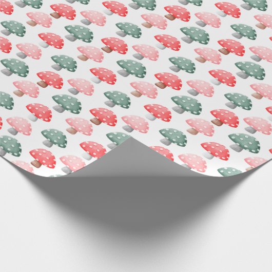 Whimsical Magic Niedlich farbenfrohe Pilze Geschenkpapier (Ecke)