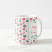 Whimsical Magic Niedliche farbenfrohe Pilze Geburt Kaffeetasse (VorderseiteRechts)