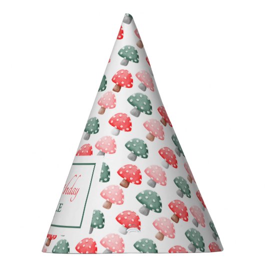 Whimsical Magic Niedliche farbenfrohe Pilze Geburt Partyhütchen (Rechts)