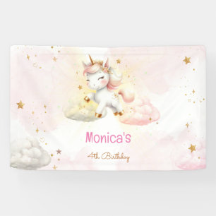 Whimsical Magic Pastel Unicorn Kindergeburtstag Banner